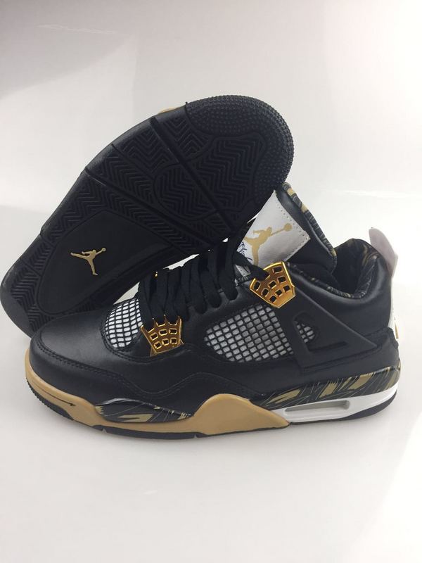 Air Jordan 4 Black Gold Shoes